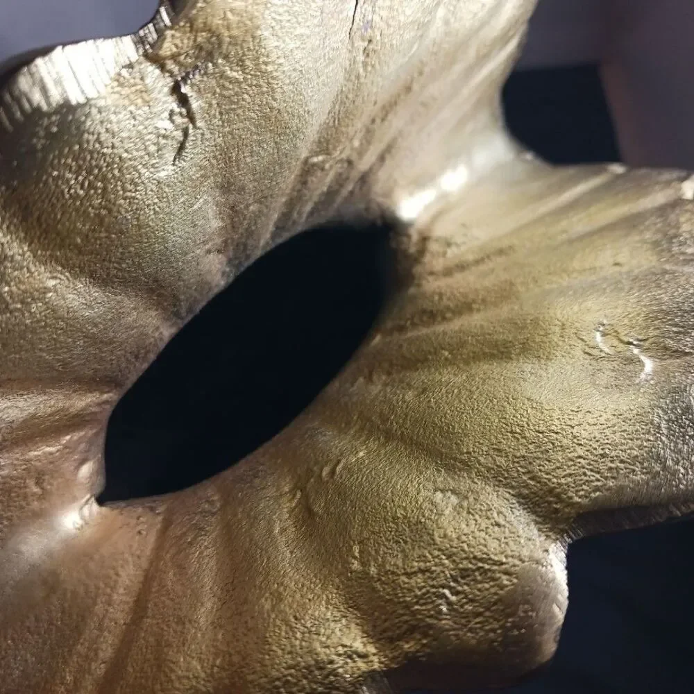 2 Artisan Pineapple Gold Color Metal Vase